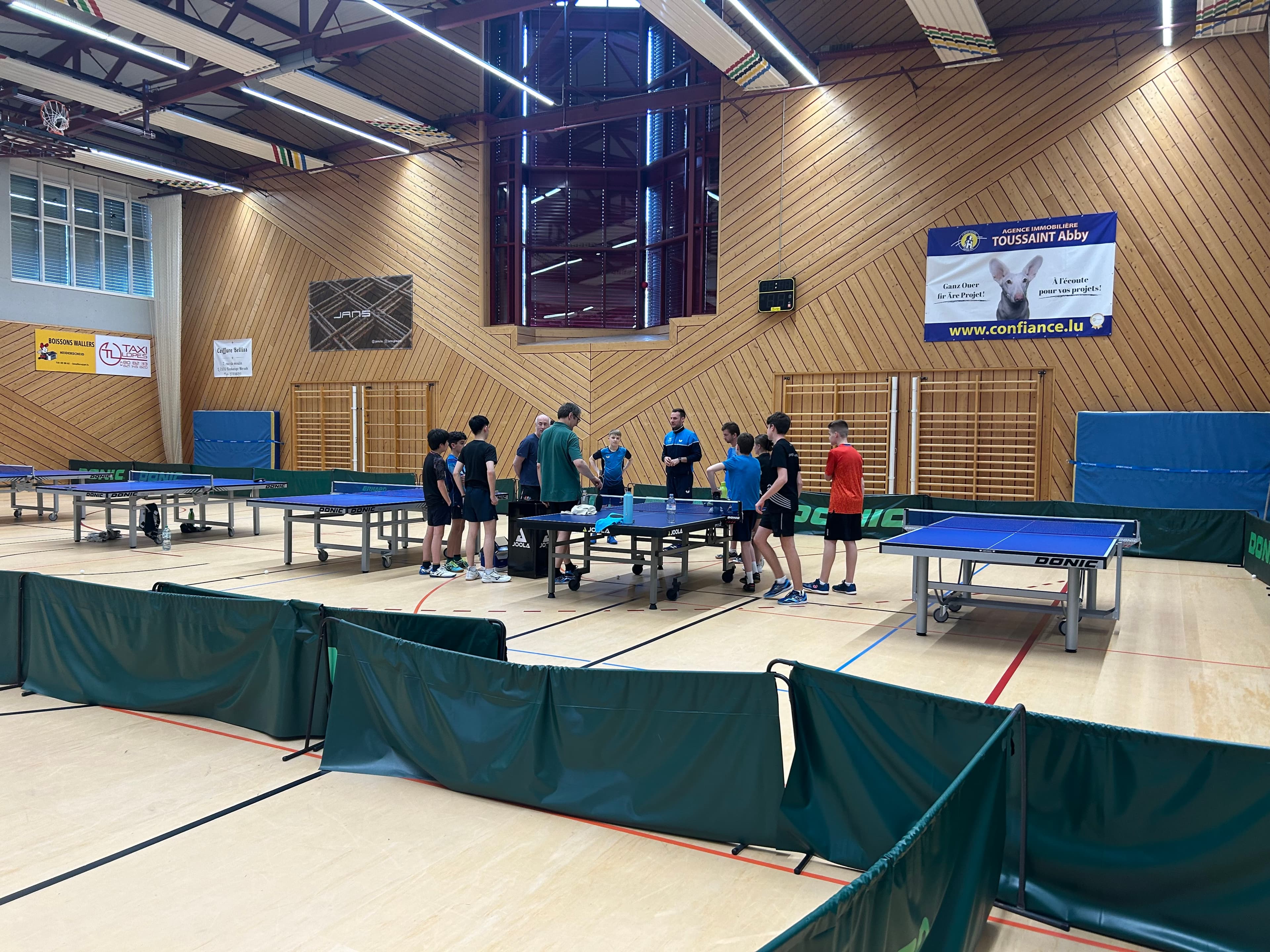 Training session at the international camp in Mersch