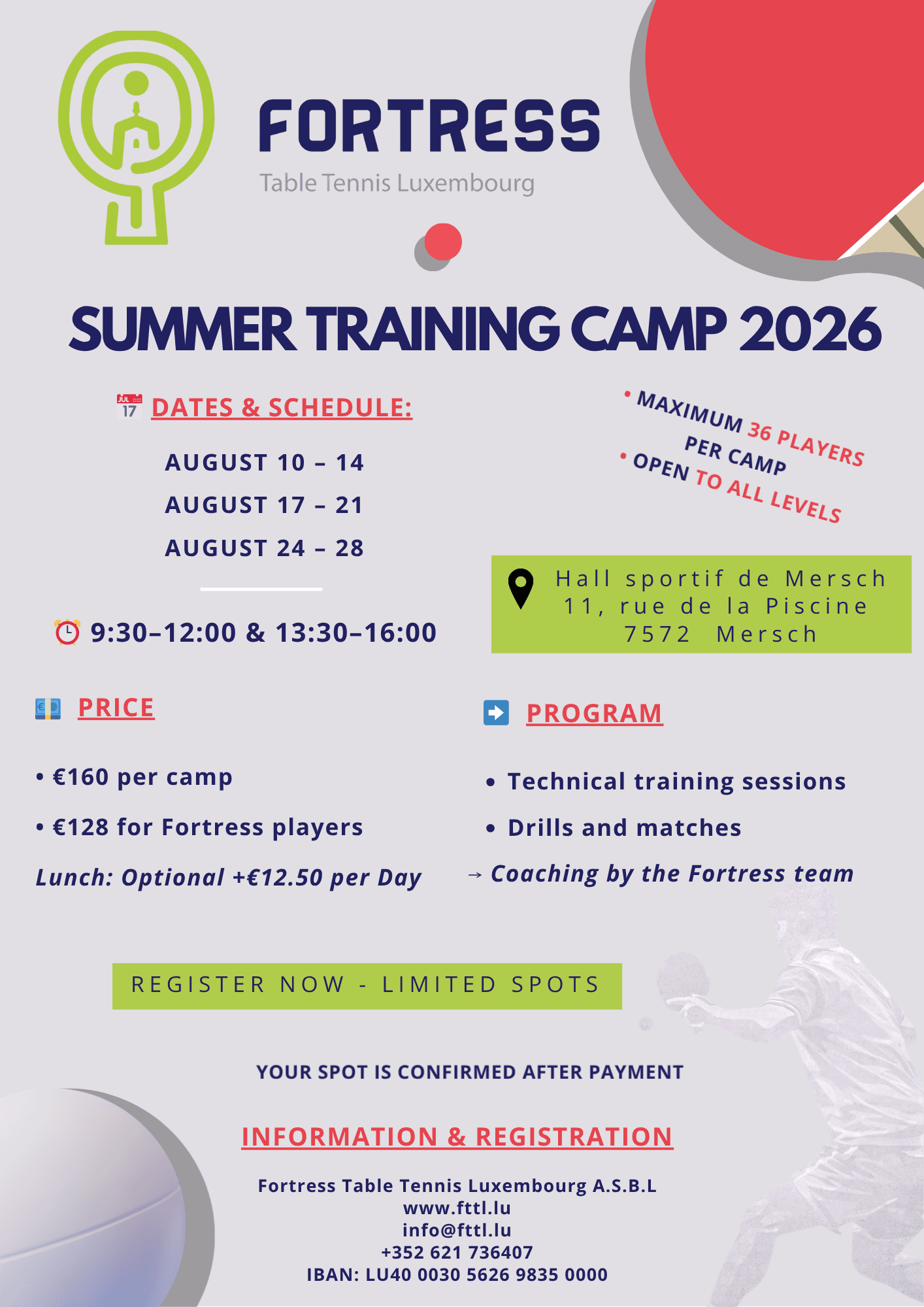 Summer Training Camp 2026 flyer